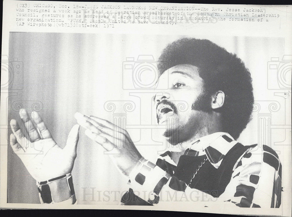 1971 Press Photo Jessie Jackson Resigns Southern Christian Leadership Council - Historic Images