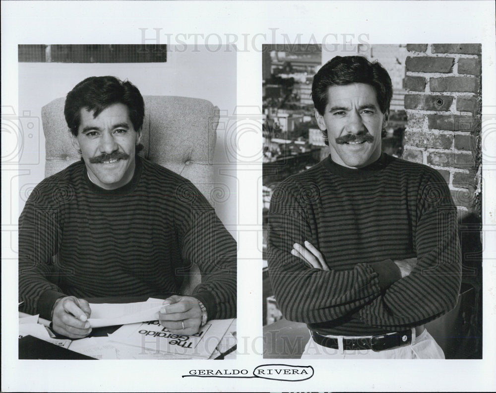 1987 Press Photo Geraldo Rivera TV Journalist Host - Historic Images