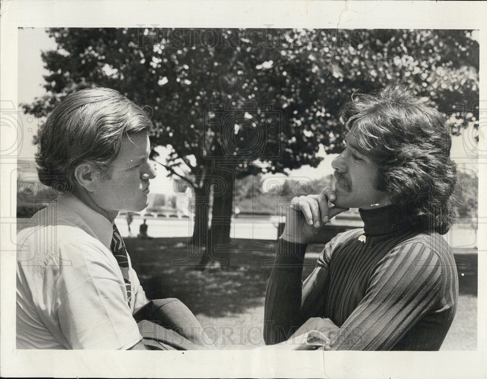 1973 Press Photo Journalist Geraldo Rivera Ted Kennedy (D Mass) special - Historic Images