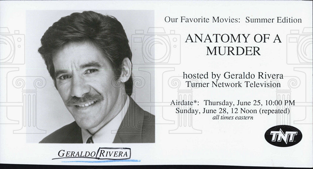 Press Photo Geraldo Rivera &quot;Anatomy of a Murder&quot; Turner Network Television - Historic Images