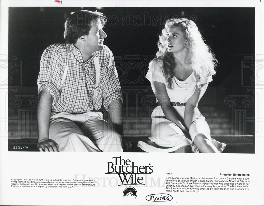 1981 Press Photo Demi Moore and Jeff Daniels in &quot;The Butchers Wife&quot; - Historic Images