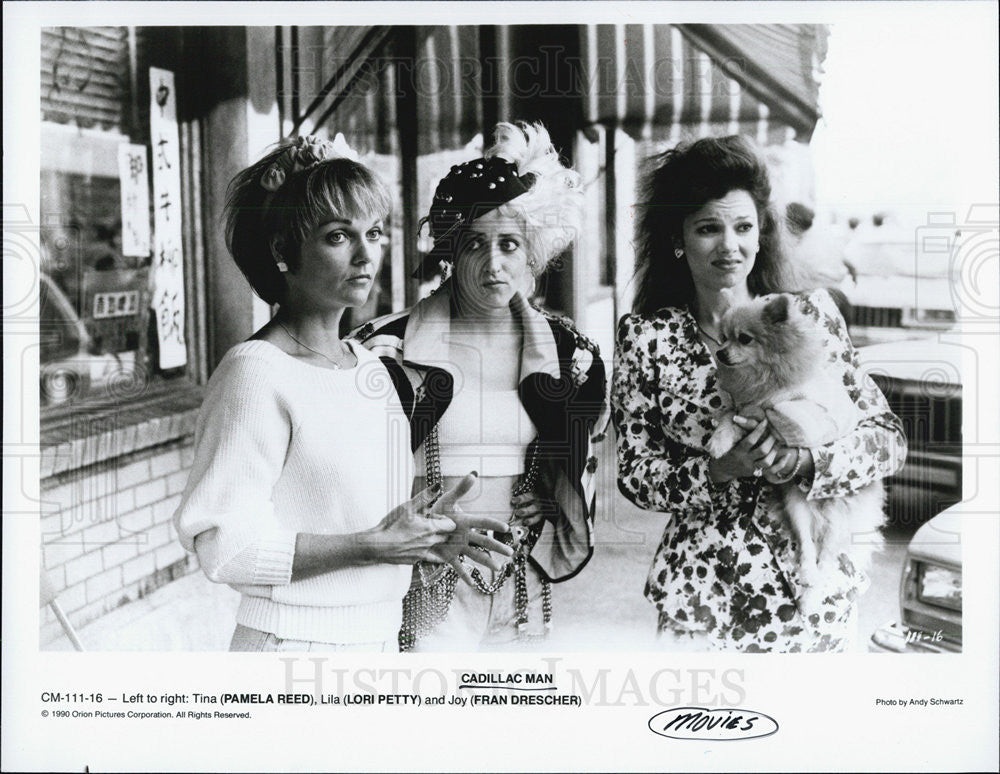 1990 Press Photo Pamela Reed, Lori Petty and Fran Drescher in &quot;Cadillac Man&quot; - Historic Images