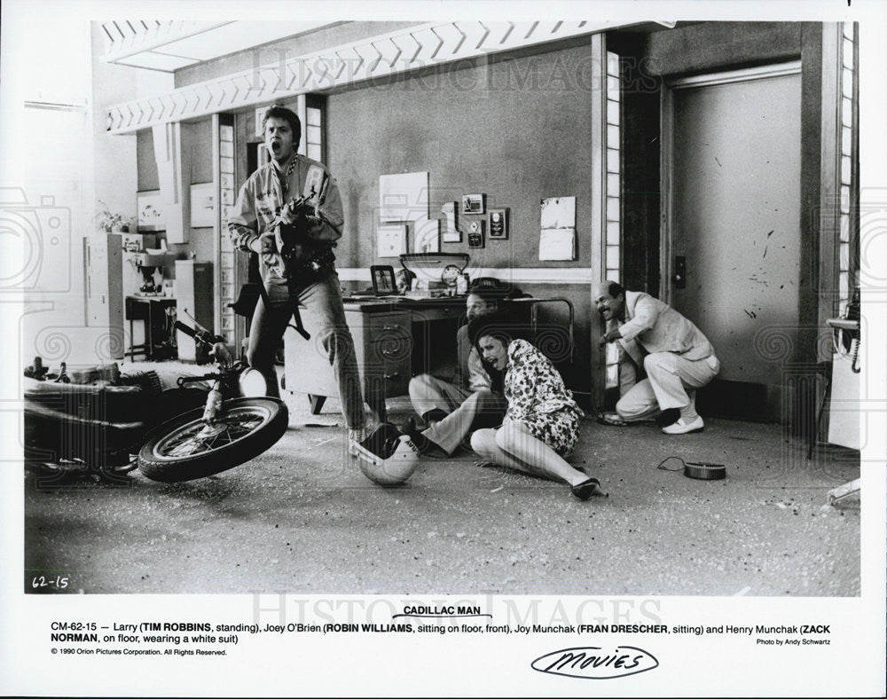 1990 Press Photo Tim Robbins, Robin Williams, Fran Drescher and Zack Norman - Historic Images