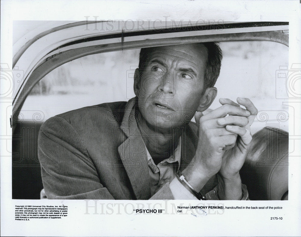 1986 Press Photo Actor Anthony Perkins star in &quot;Psycho III&quot; - Historic Images