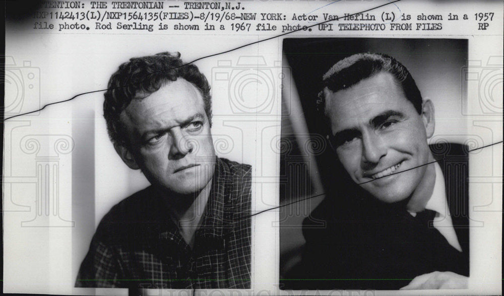 1968 Press Photo Actors Van Heflin and Rod Steling - Historic Images