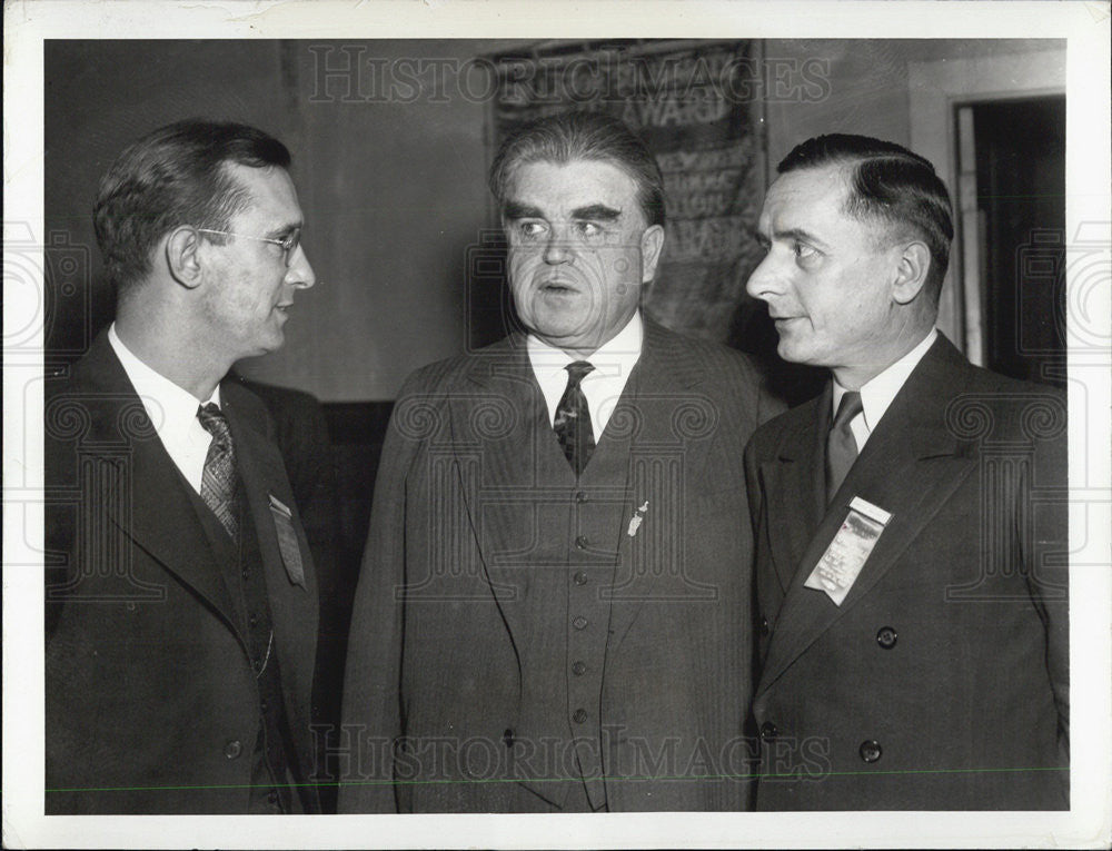 1938 Press Photo James Nelson, John L. Lewis and Martin Wagner - Historic Images