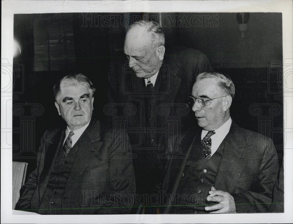 1947 Press Photo John L. Lewis, Ezra Van Horn and John O&#39;Leary - Historic Images