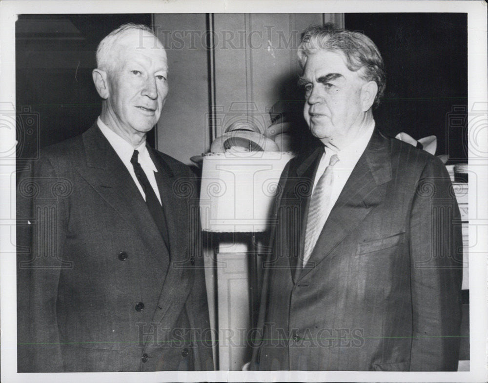 1949 Press Photo John L. Lewis and Ralph E. Taggart - Historic Images