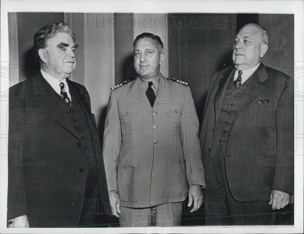 1947 Press Photo John L. Lewis, Captain N. H. Collison and Ezra Van Horn - Historic Images