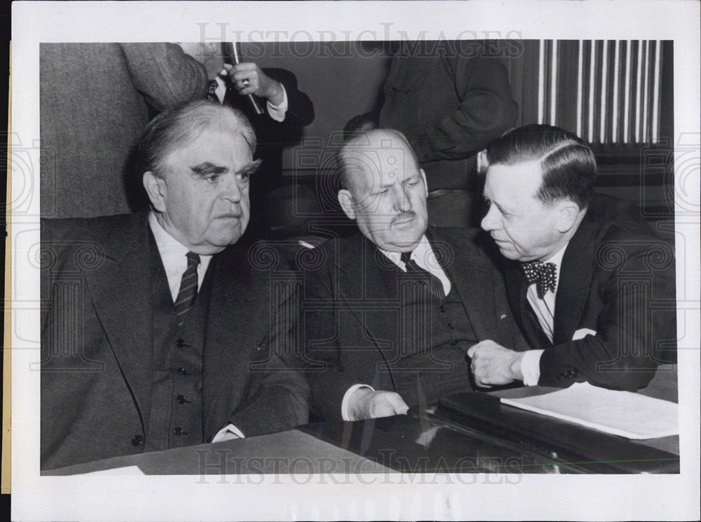 1950 Press Photo John L. Lewis, John Owens and Welly K. Hopkins - Historic Images