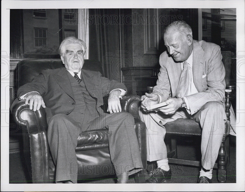 1953 Press Photo John L. Lewis and Relman Morin - Historic Images