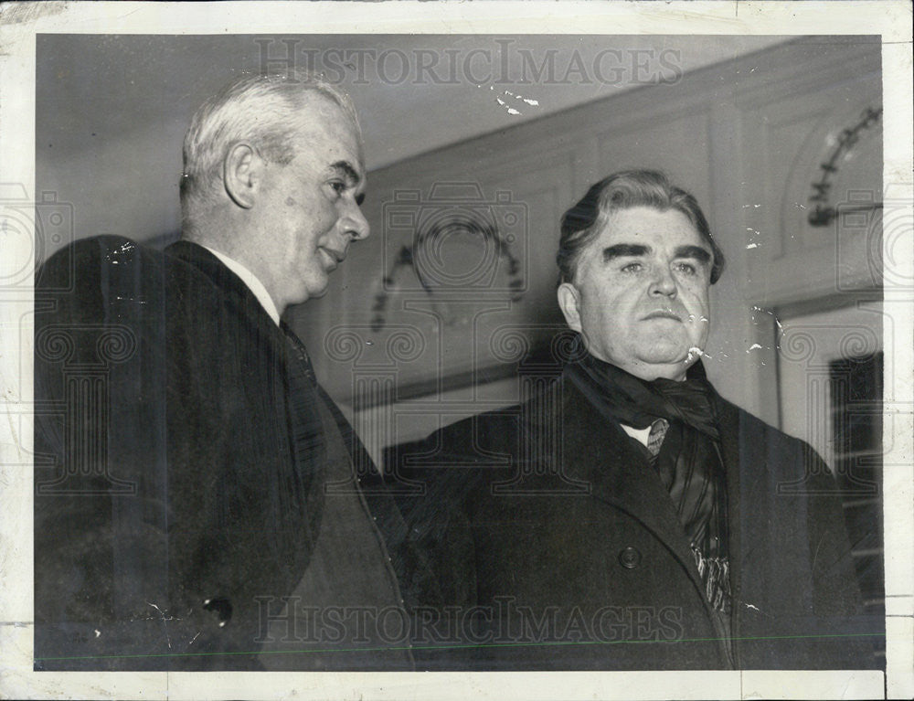 1937 Press Photo John L. Lewis &amp; Philip Murray Industrial Meeting - Historic Images