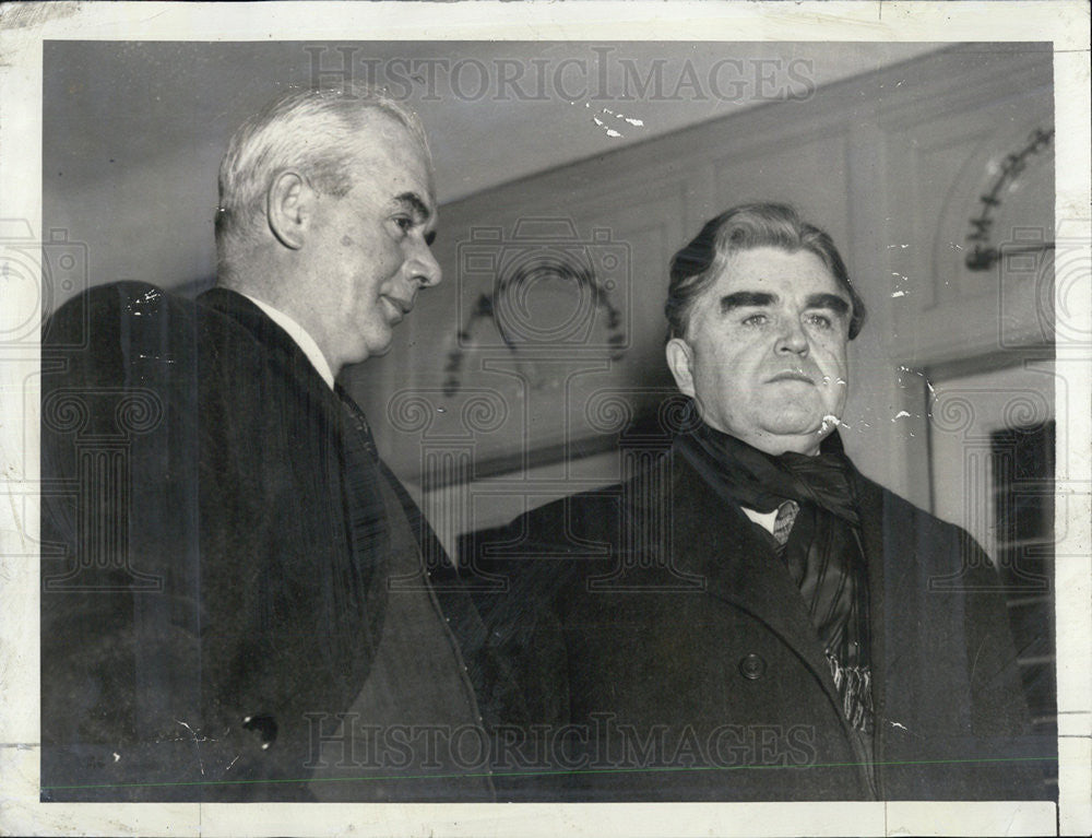 1937 Press Photo John L. Lewis & Philip Murray Industrial Meeting - Historic Images