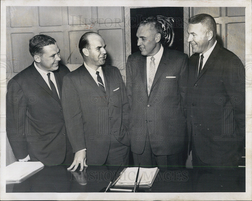 1964 Press Photo Alec Callam, James Campbell, John Fetzer, and Don Lund - Historic Images