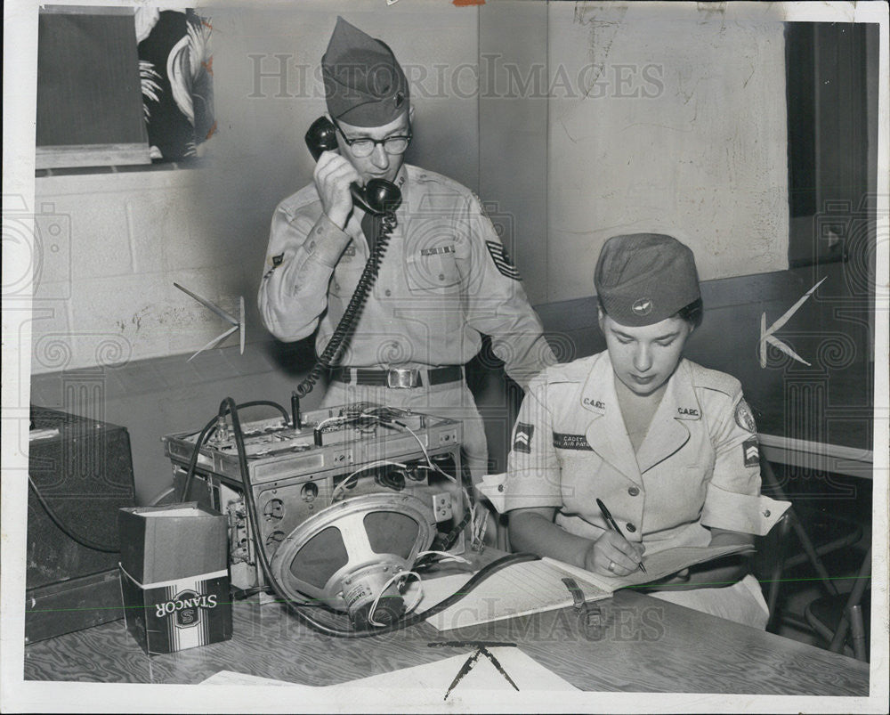 1956 Press Photo Arthur William Rowland &amp; Marge Foss National Defense - Historic Images