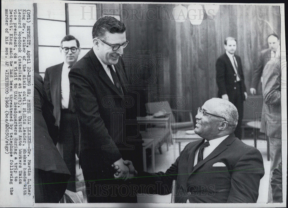 1968 Press Photo Rev. Martin Luther King Sr. - Historic Images