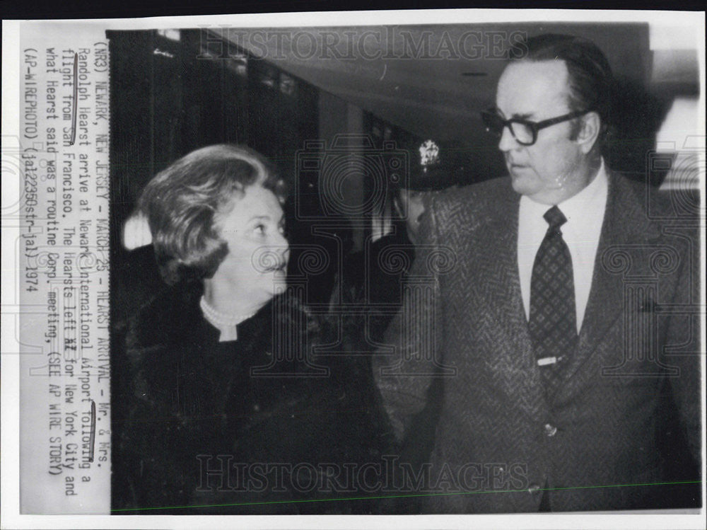 1974 Press Photo Mr. and Mrs. Randolph Hearst - Historic Images