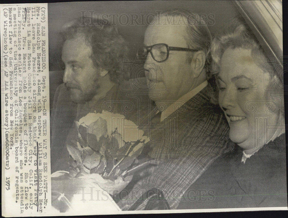 1975 Press Photo Mr. and Mrs Randolph Hearst and William Randolph Hearst III - Historic Images