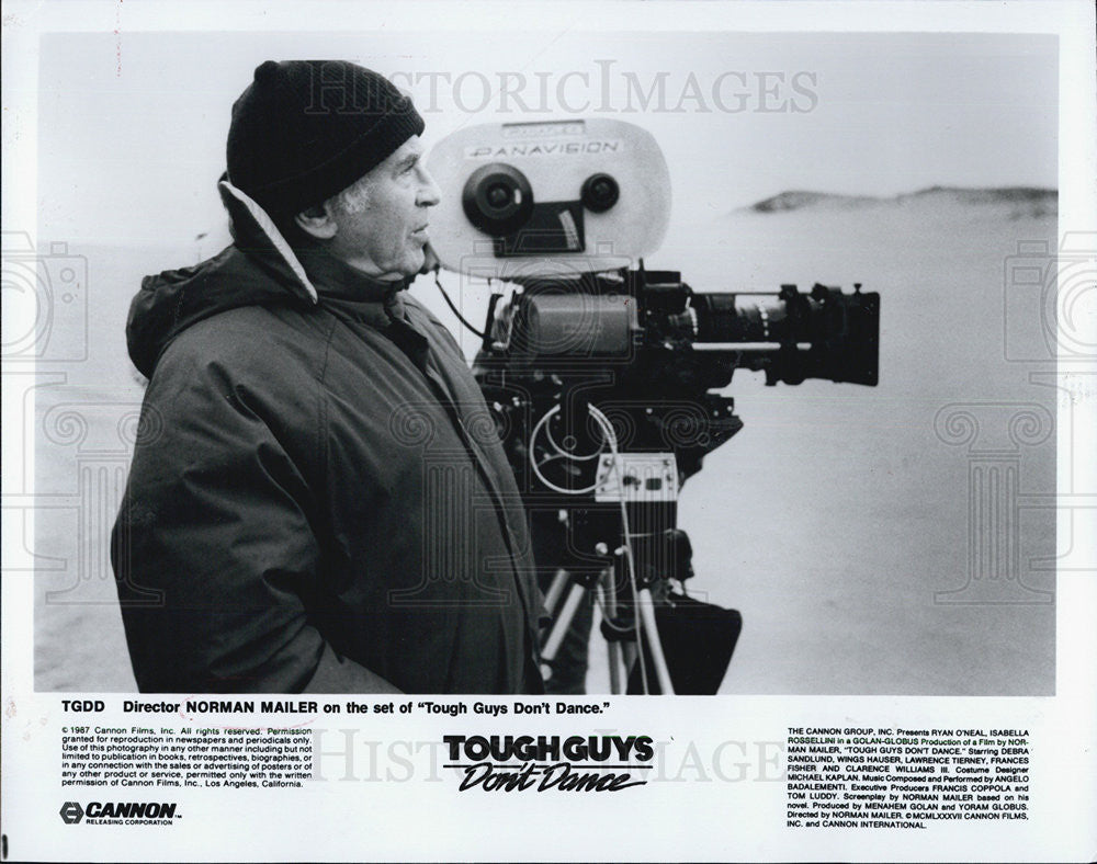 1987 Press Photo Norman Mailer on the set of &quot;Tough Guys Don&#39;t Dance&quot; - Historic Images