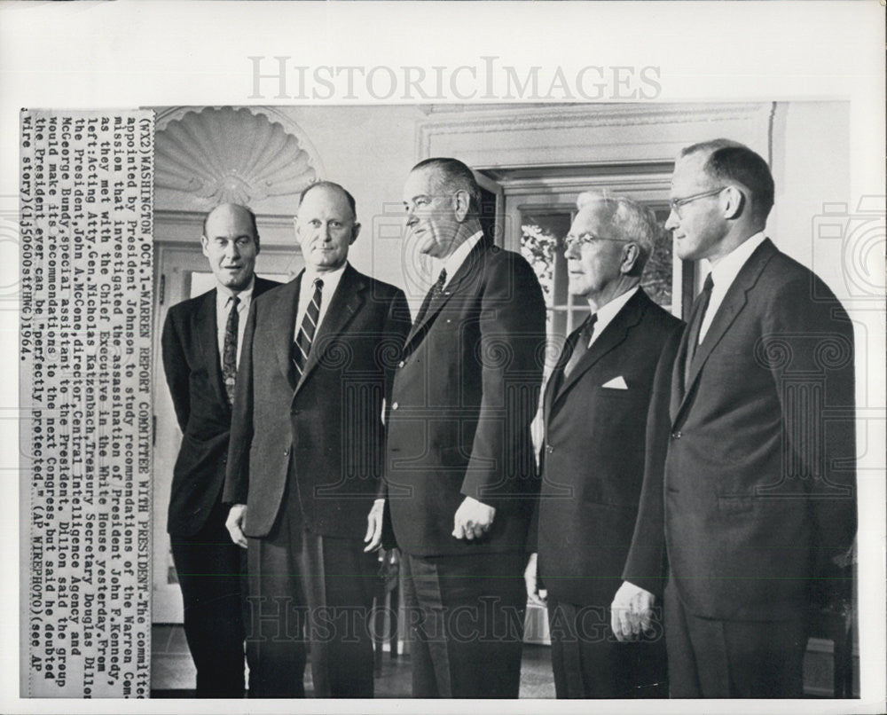 1964 Press Photo Nicholas Katzenbach, Douglas Dillon John A. McCone - Historic Images