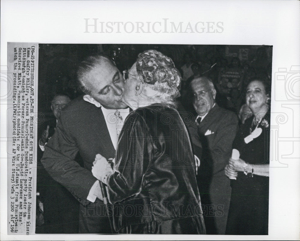 Press Photo President Johnson and Emma Guffey Miller - Historic Images