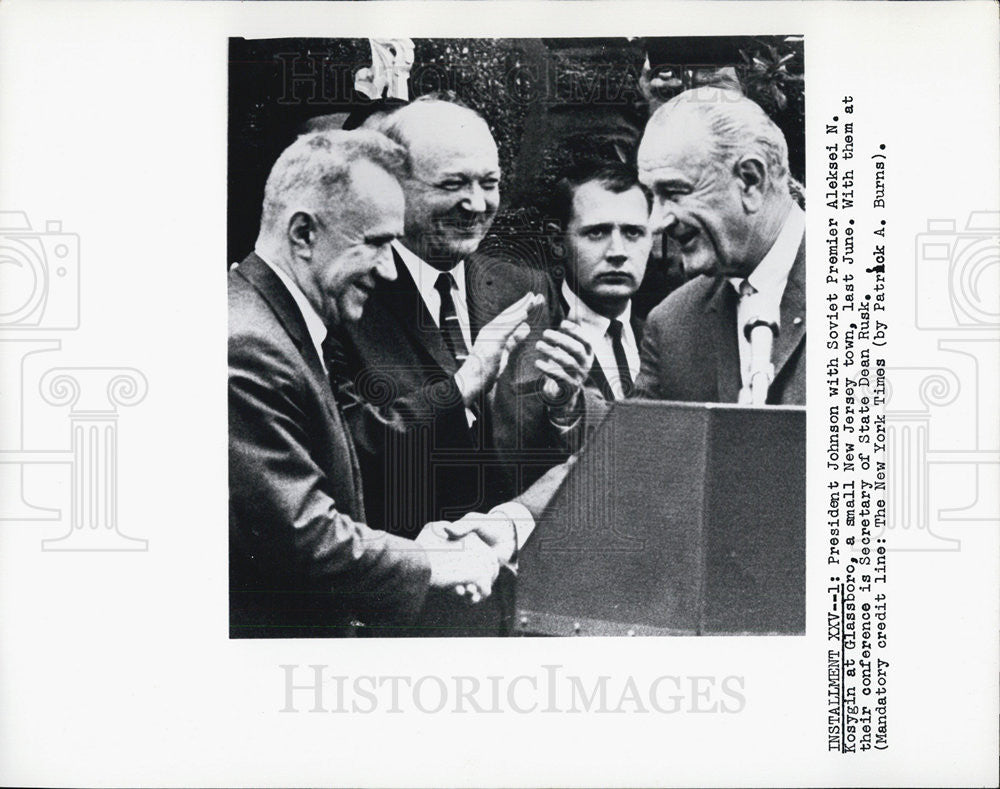 1967 Press Photo President Johnson &amp; Soviet Premier Aleksei N. Kosygin New York - Historic Images