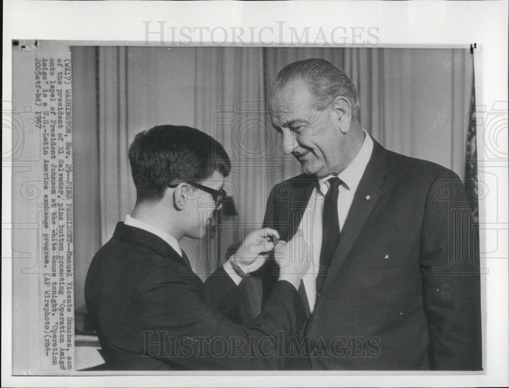 1967 Press Photo Manuel Vicente Sanchez son of the Pres of El Salvador - Historic Images