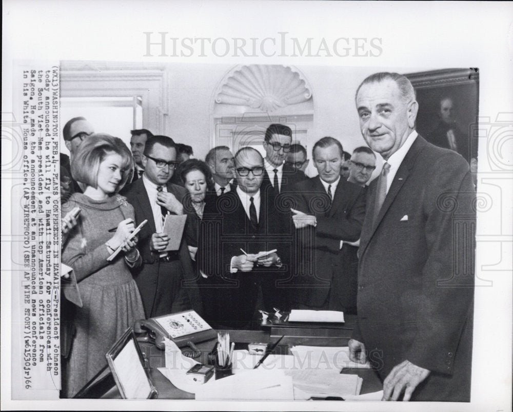 1966 Press Photo Pres Johnson to fly to Hawaii - Historic Images