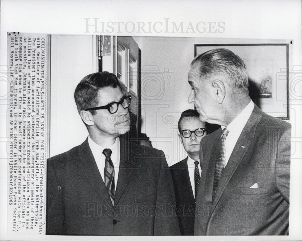 1966 Press Photo LBJ acts in Indian Food Crisis - Historic Images