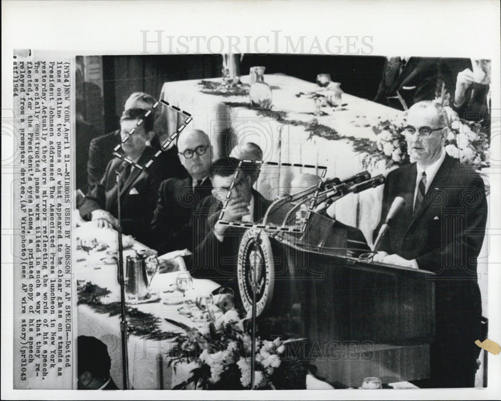 1964 Press Photo LBJ Speechmaking - Historic Images