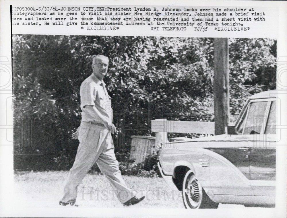 1964 Press Photo Johnson City , President Lyndon B. Johnson - Historic Images