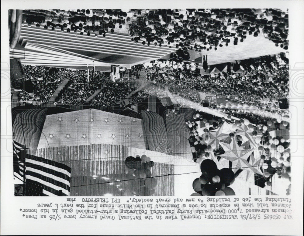 1964 Press Photo President Johnson addressing Democratic party - Historic Images