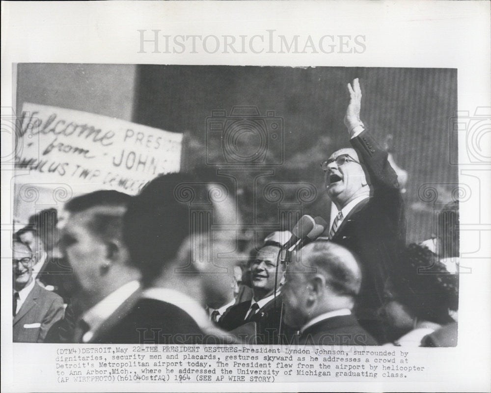 1964 Press Photo President Lyndon B. Johnson - Historic Images