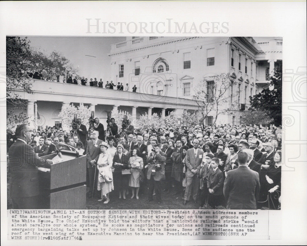 1965 Press Photo President Johnson address American Society of Newspaper Editors - Historic Images