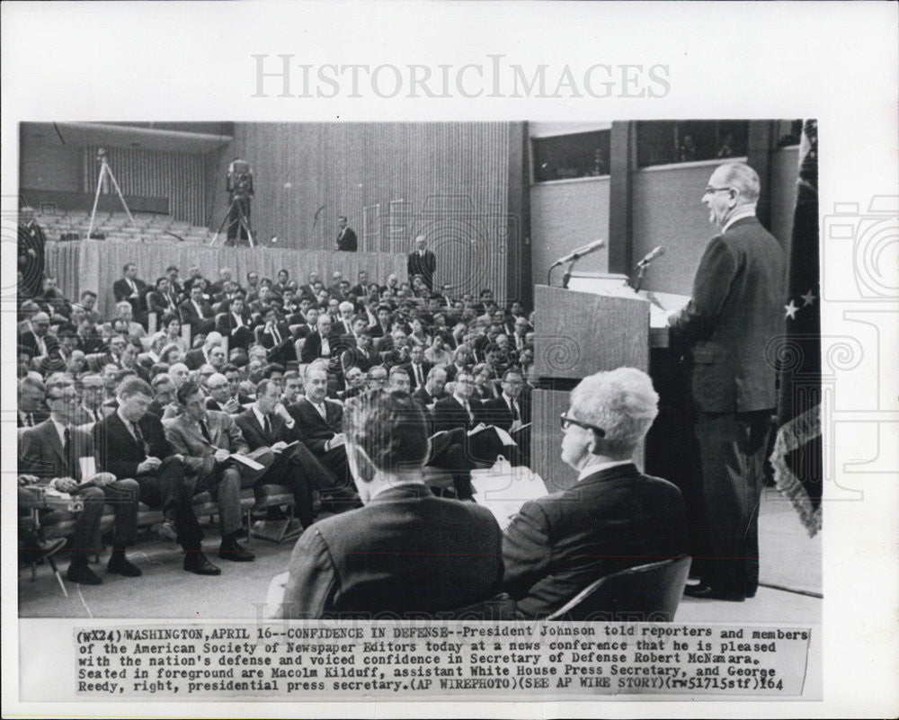 1964 Press Photo President Johnson address American Society of Newspaper Editors - Historic Images