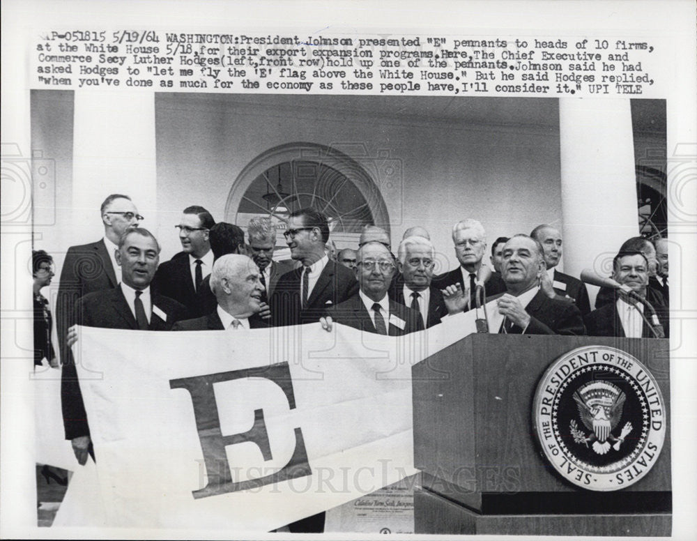 1964 Press Photo President Johnson - Historic Images