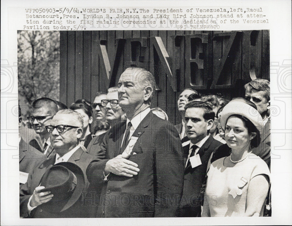 1964 Press Photo Pres.  of Venezuela Raoul Betancourt, Pres. Lyndon B. Johnson - Historic Images