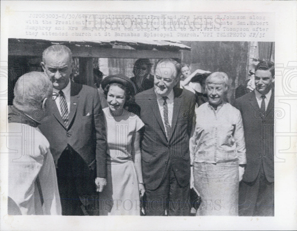 1964 Press Photo Pres. &amp; Mrs. Lyndon B. Johnson,  Sen. &amp; Mrs. Hubert Humphrey - Historic Images