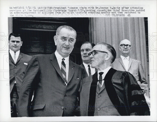 Pres. Johnson & Dr. George R. Davis at Nat'l City Christian 1964 ...