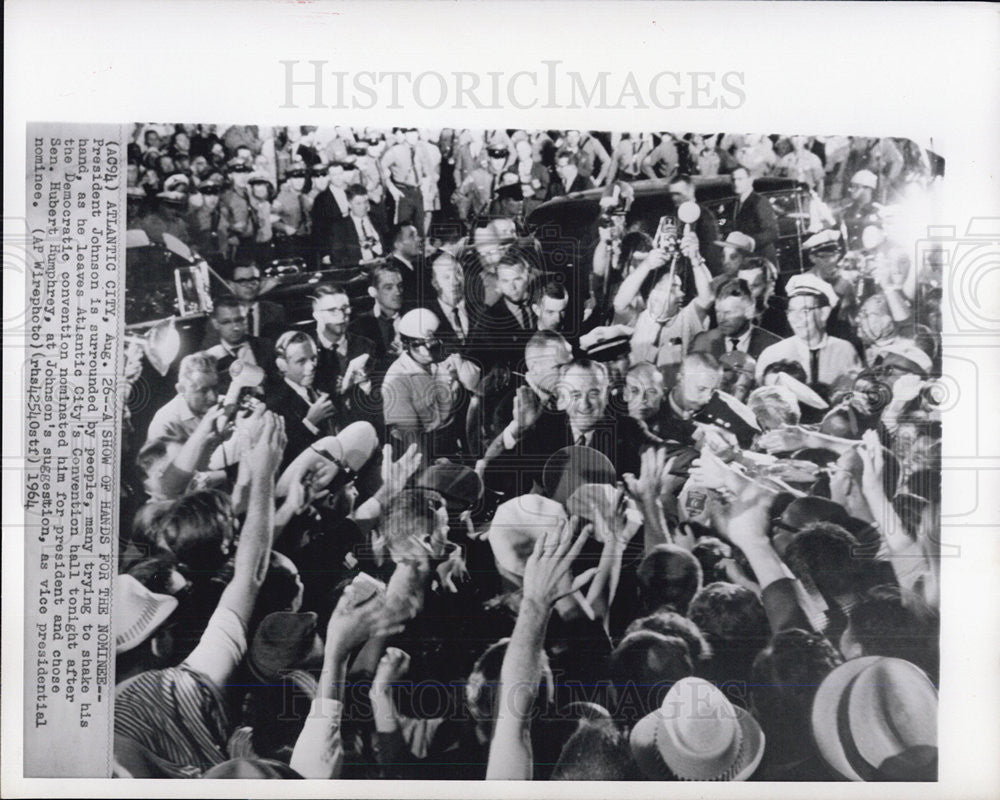 1964 Press Photo President Johnson at Atlantic City&#39;s Convention Hall - Historic Images