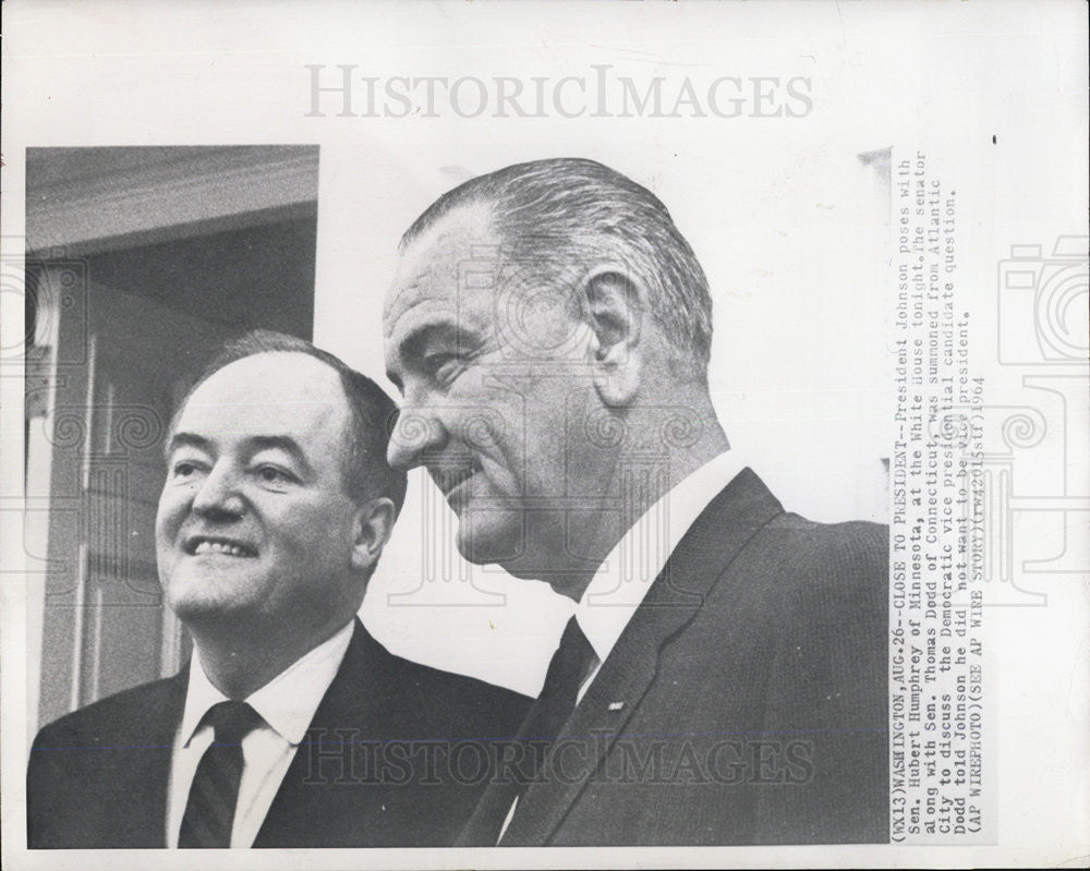 1970 Press Photo President Lyndon Johnson and Sen. Hubert Humphrey - Historic Images