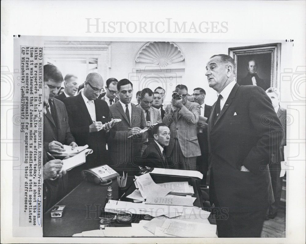 1965 Press Photo President Lyndon B. Johnson - Historic Images