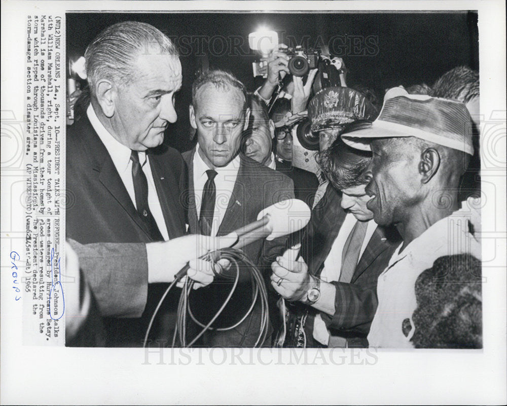 1965 Press Photo President Johnson and William Marshall - Historic Images