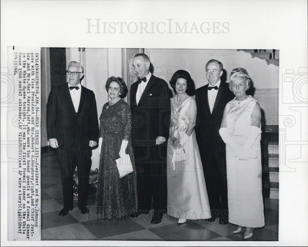 1966 Press Photo President and Mrs. Johnson, VP. and Mrs. Hubert Humphrey - Historic Images