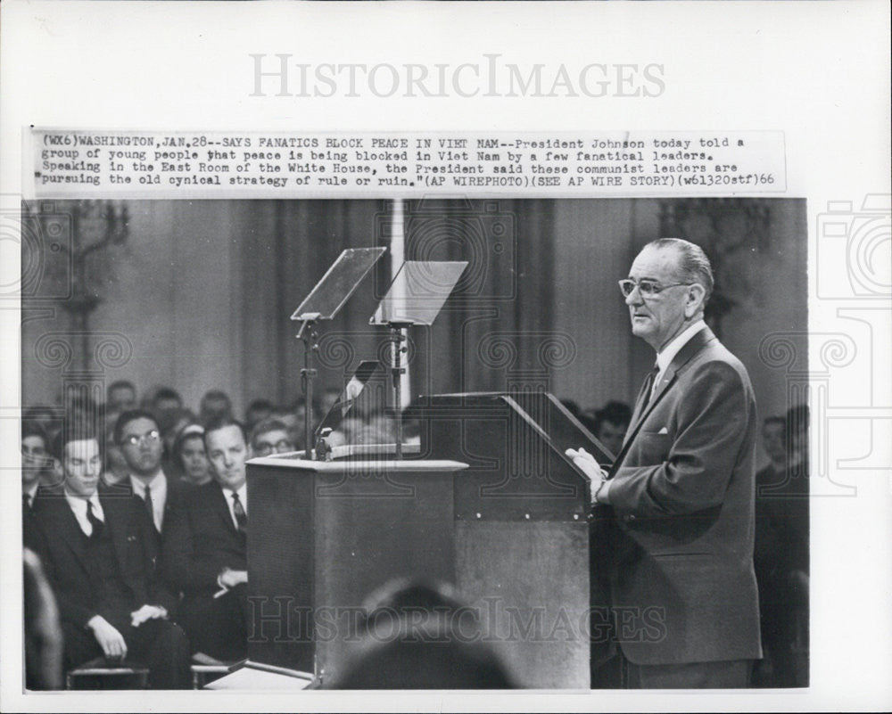 1966 Press Photo President Lyndon B. Johnson - Historic Images