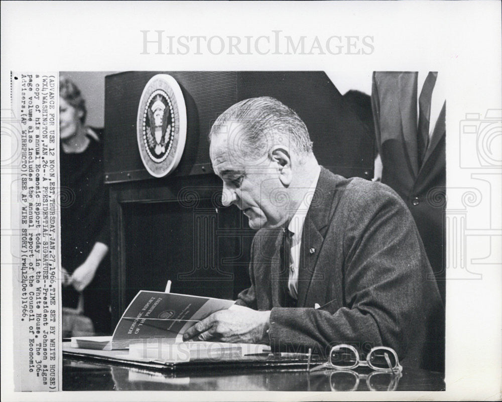 1966 Press Photo President Lyndon B. Johnson - Historic Images