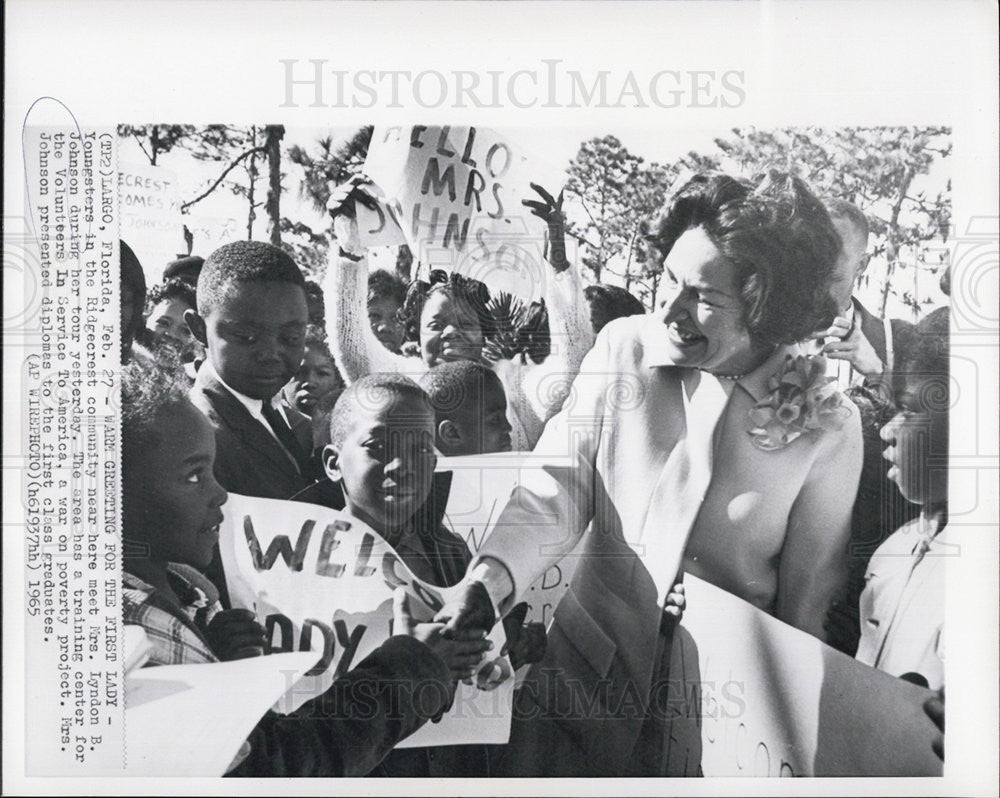 1965 Press Photo Mrs Lyndon B. Johnson - Historic Images