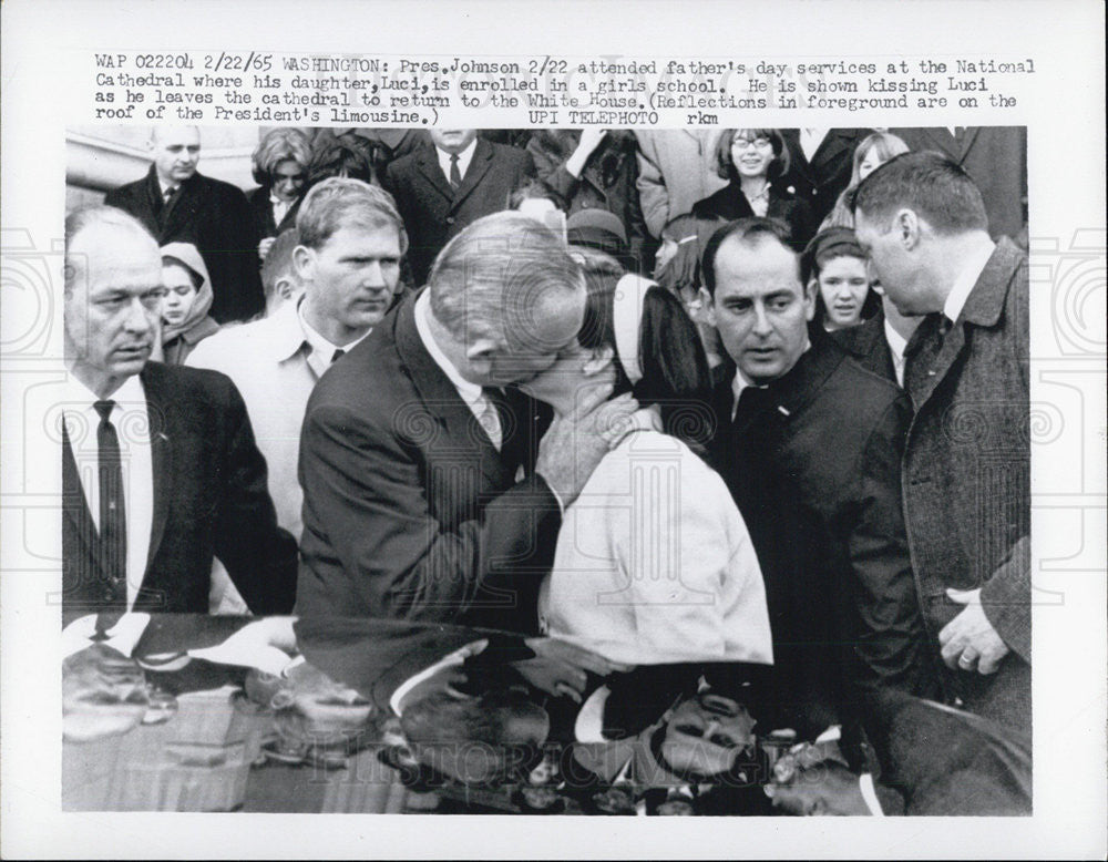 1965 Press Photo President Lyndon B. Johnson and Luci johnson - Historic Images