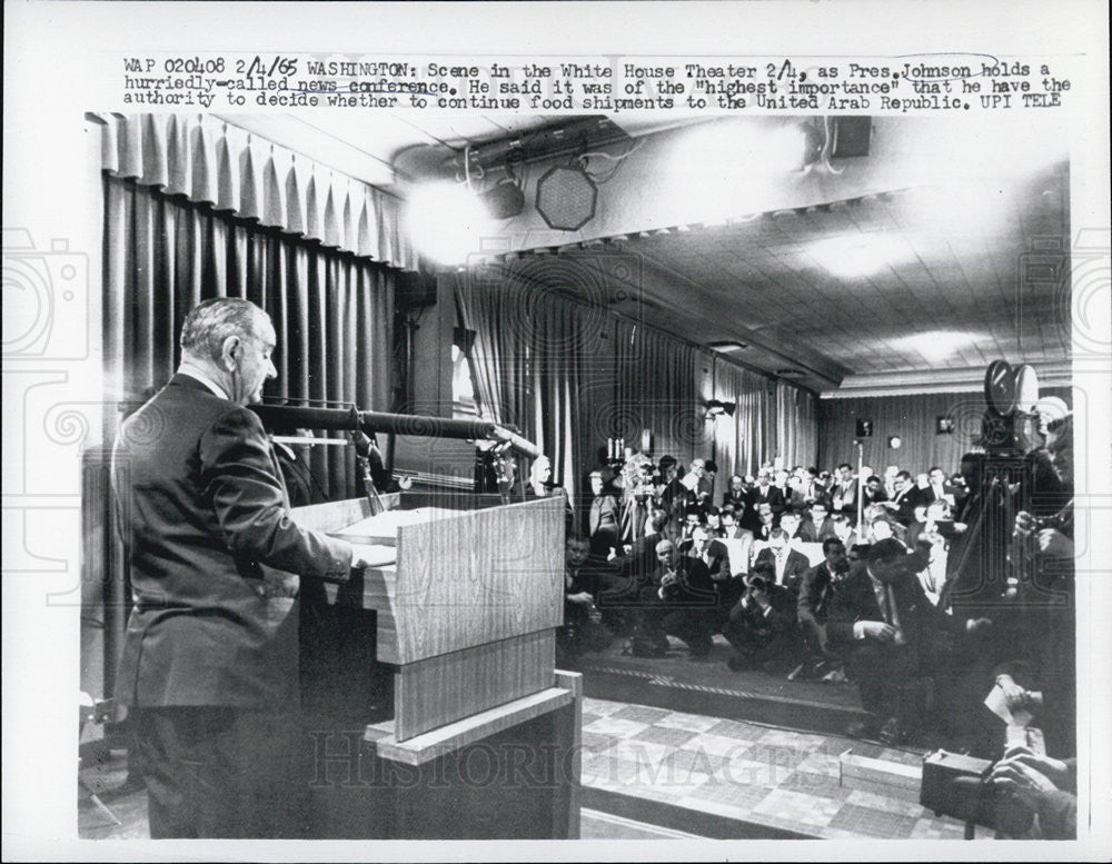 1965 Press Photo President Lyndon B. Johnson - Historic Images