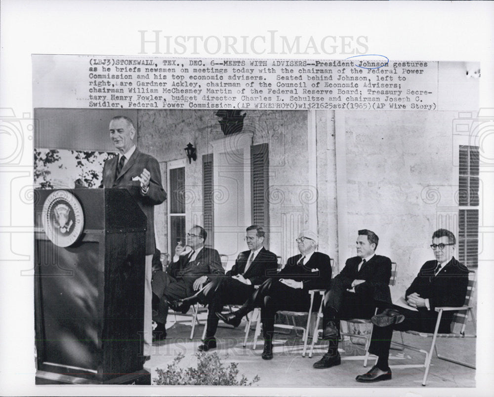 1965 Press Photo President Johnson Meets with Advisors - Historic Images